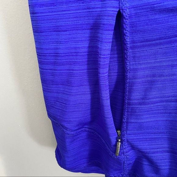 Royal Blue Athleta Zippered Short Sleeve Shirt - Picture 4 of 5
